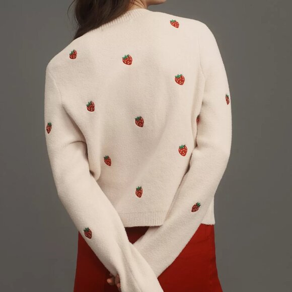 NVLT Strawberry Print Knit Lady Jacket - size XS - Picture 2 of 3